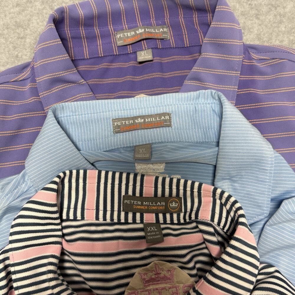 Peter Millar Summer Comfort Lot of 3 Golf Performance Polo Shirts Men’s XL & XXL - Picture 8 of 16